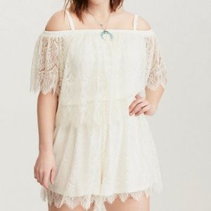 Torrid size 2 white lace romper